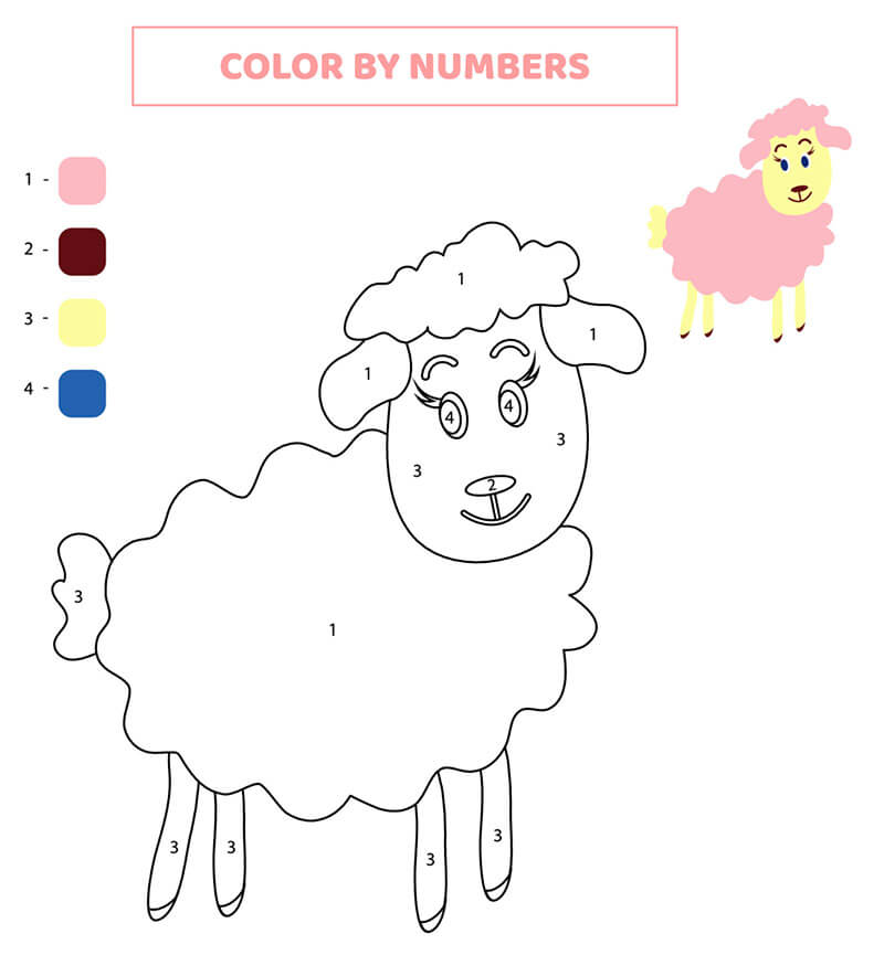 Simple Sheep Color by Number