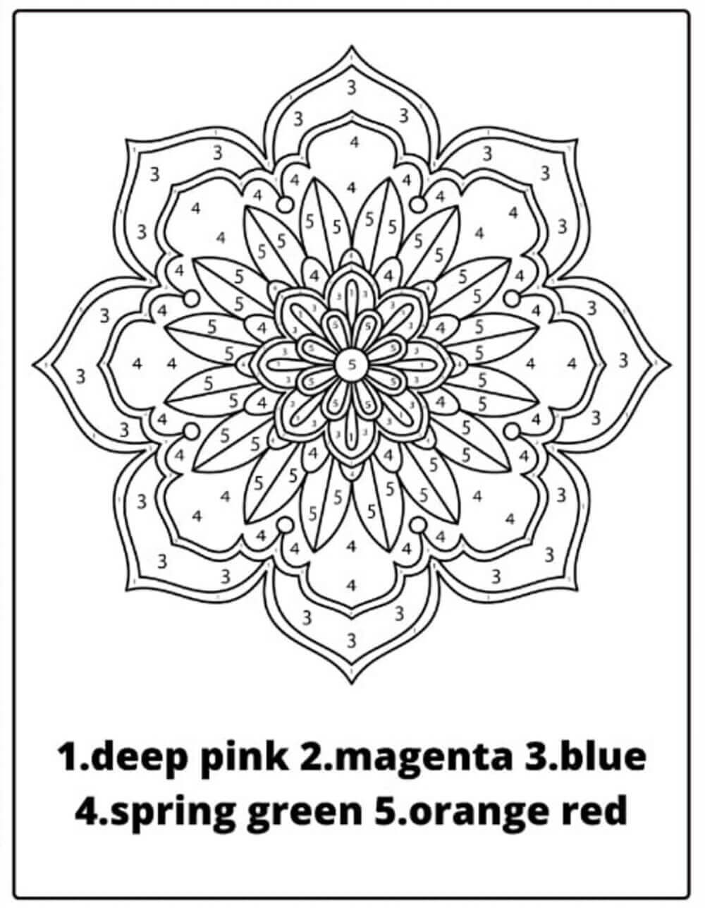 Free Mandala Color by Number
