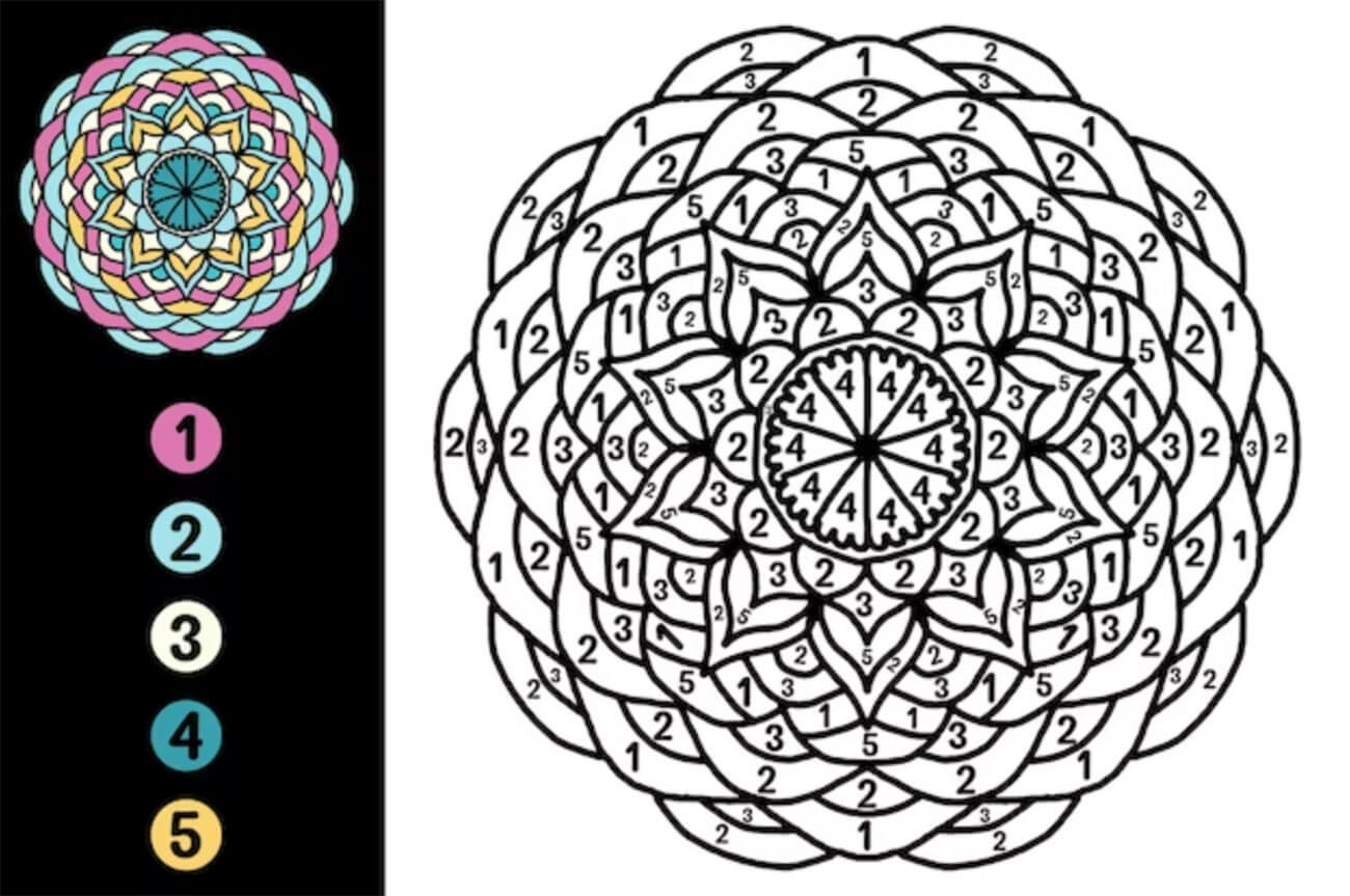 Mandala Color by Number - sheet 12