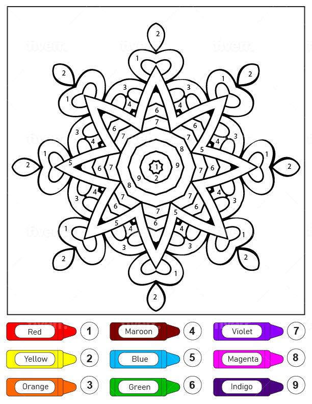 Mandala Color by Number - sheet 14