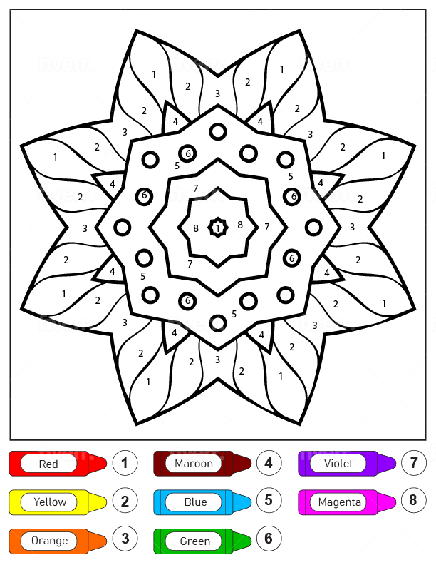 Mandala Color by Number - sheet 16