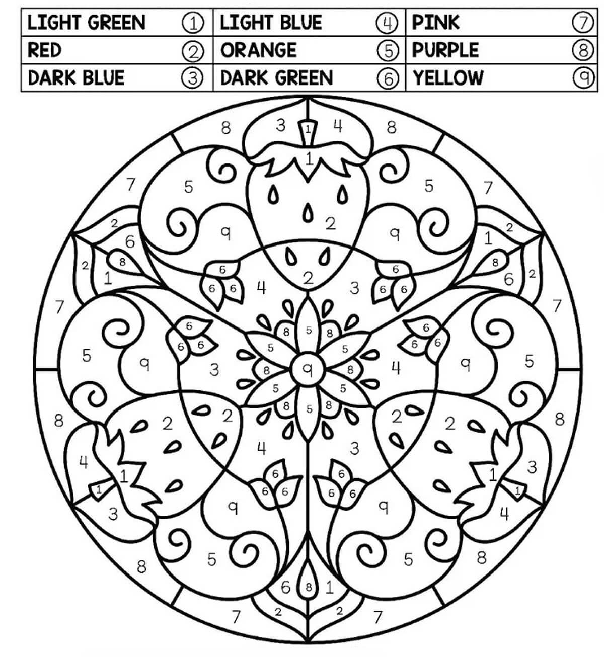 Mandala Color by Number - sheet 20