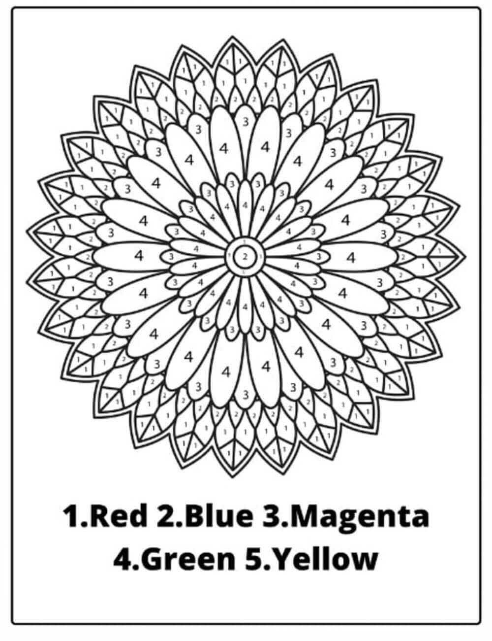 Printable Mandala Color by Number