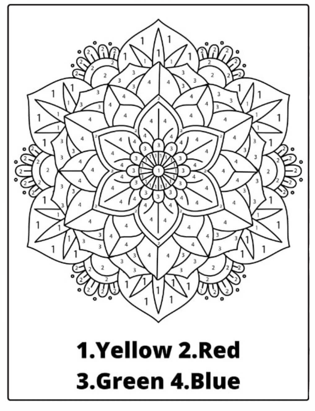 Simple Mandala Color by Number