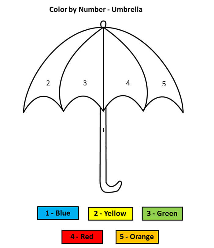 Very Simple Umbrella Color by Number