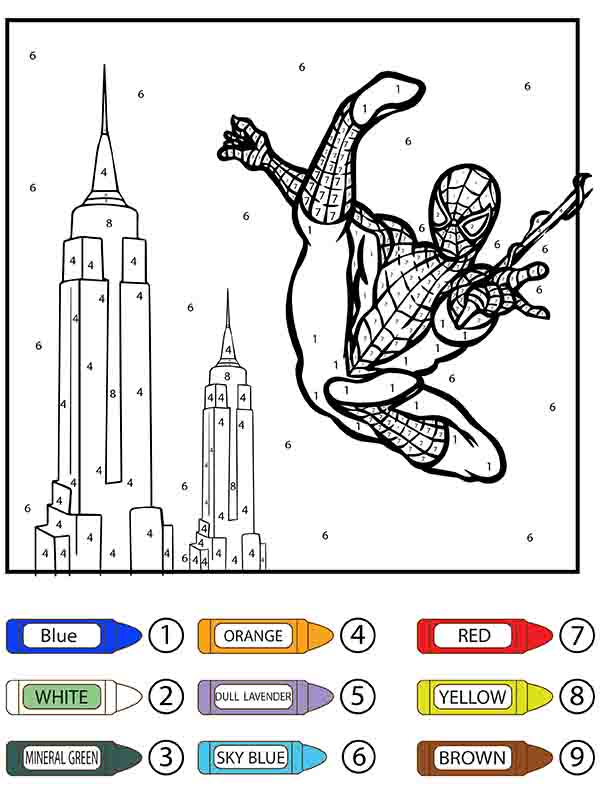 Amazing Spiderman Color By Number Color By Number