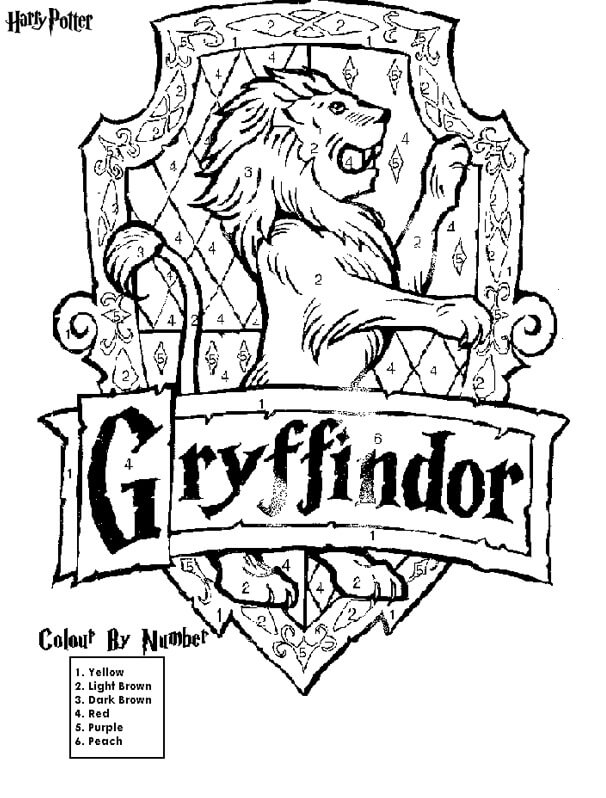 Logo Lion in Harry Potter Color By Number Color By Number