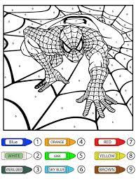 Nice Spiderman Color By Number Color By Number