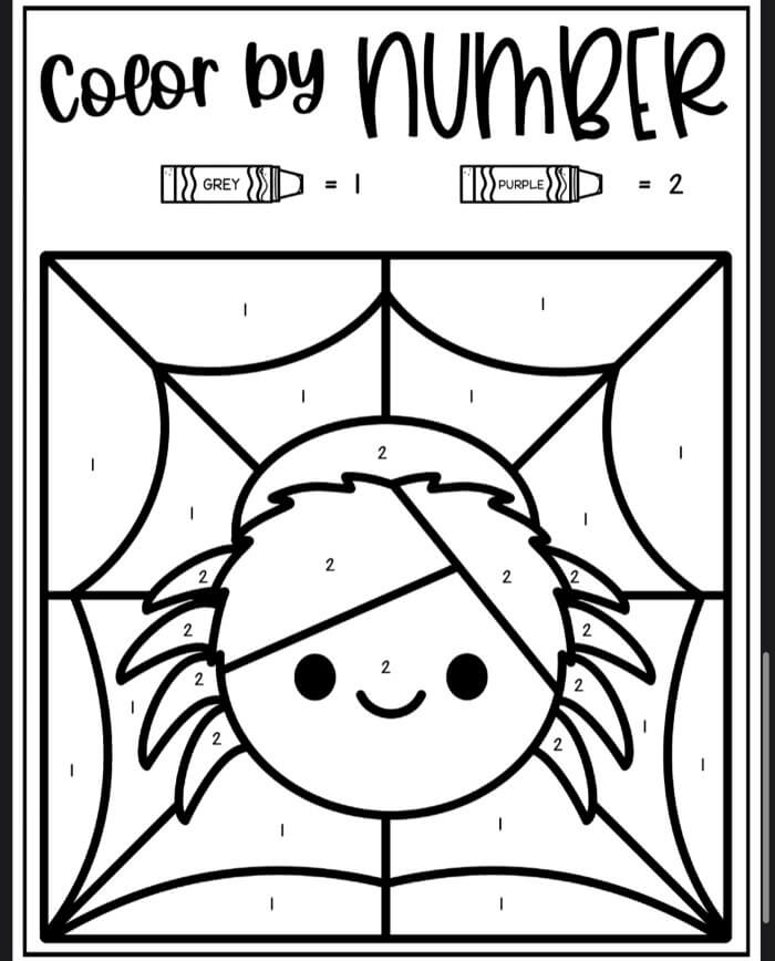 Smiling Little Spider Color By Number Color By Number