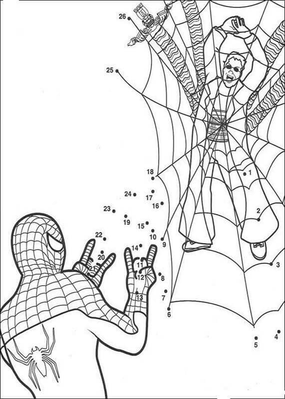 Spiderman Vs Dr Octopus Color By Number Color By Number