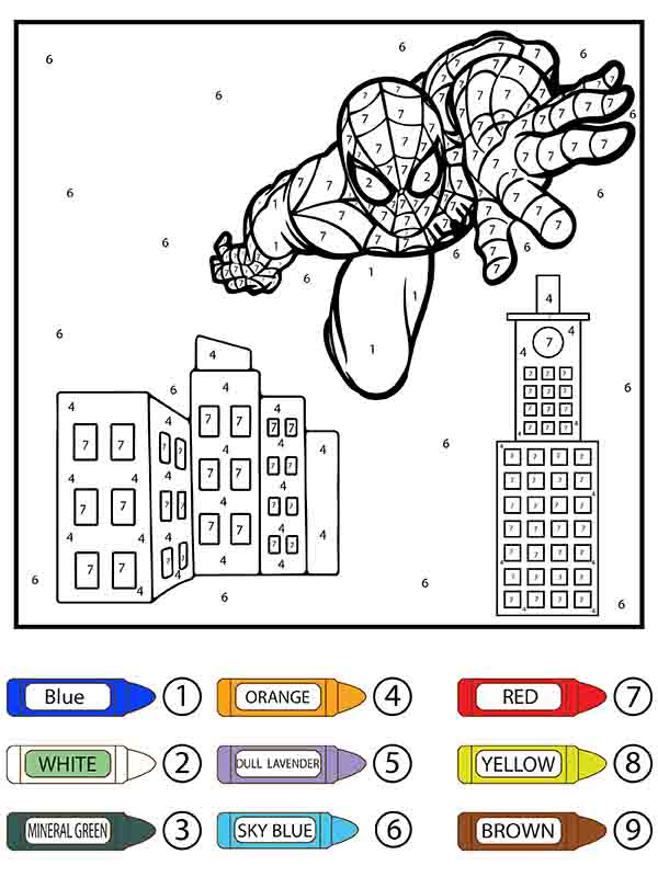 Spiderman Color By Number