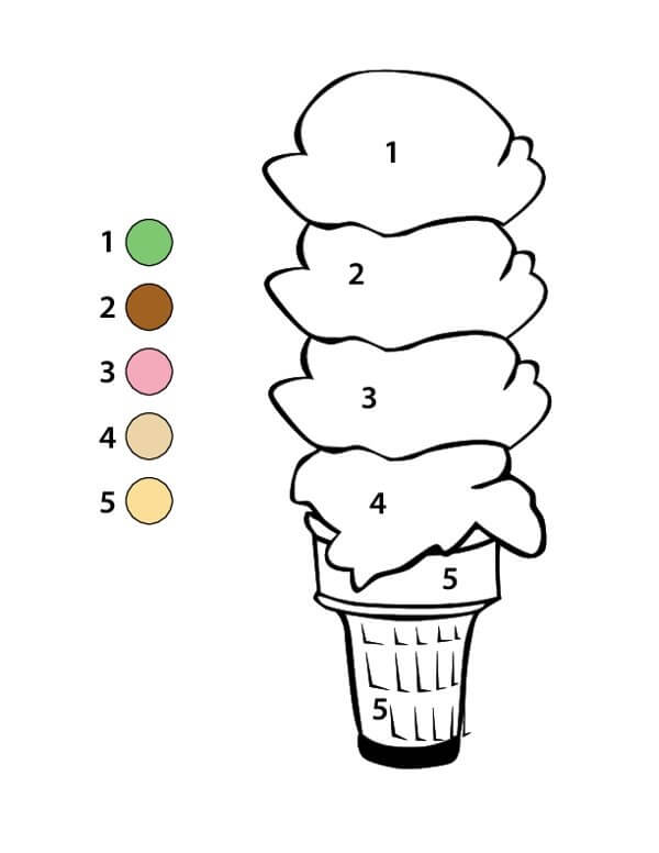 Amazing Ice Cream Color By Number