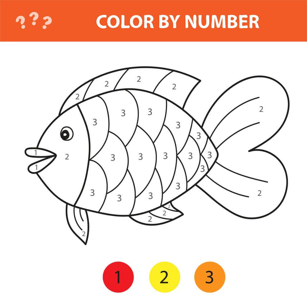 Awesome Rainbow Fish Color By Number