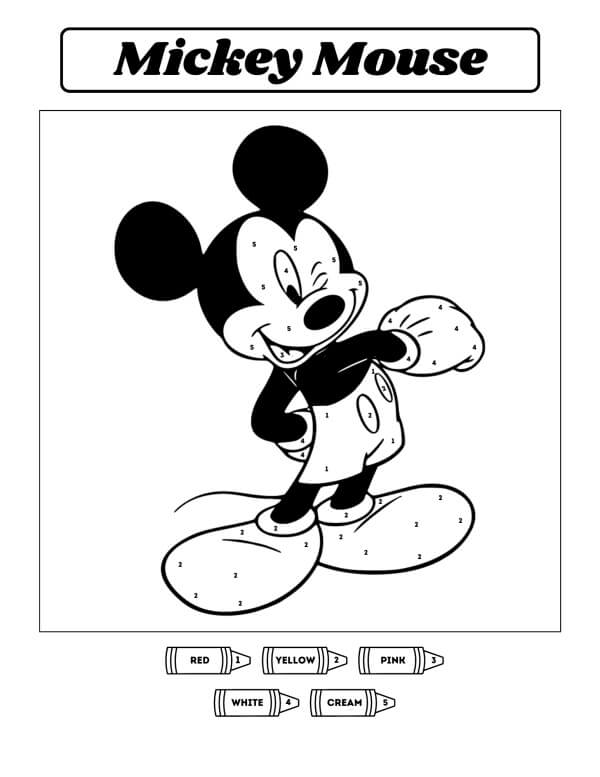 Basic Mickey Mouse Color By Number Color By Number