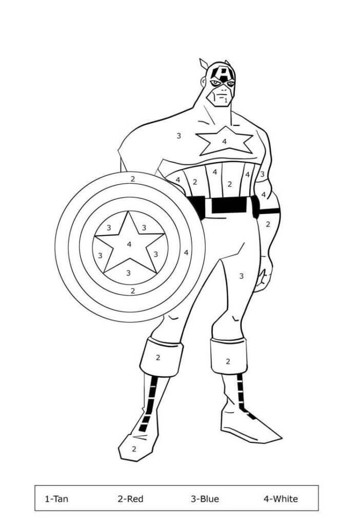 Captain America Color By Number