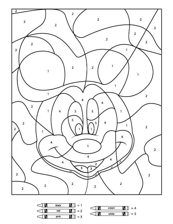 Fun Mickey Mouse Color By Number Color By Number