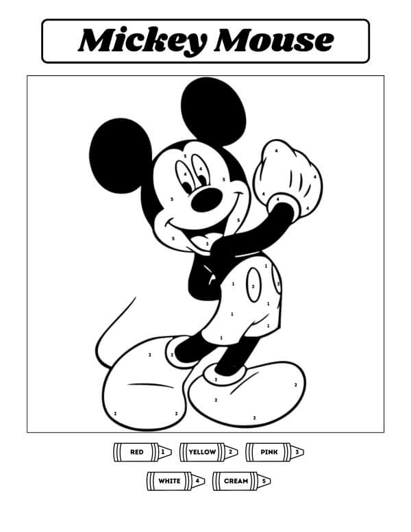 Great Mickey Mouse Color By Number