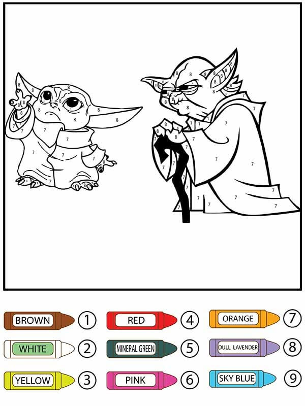 Grogu And Baby Yoda Color By Number