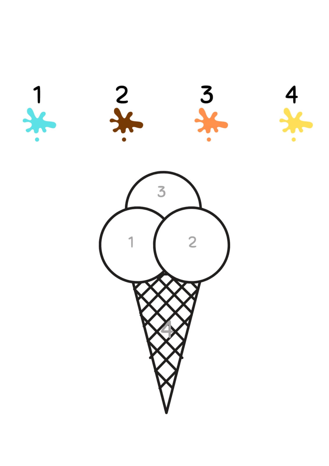 Ice Cream Free To Use Color By Number