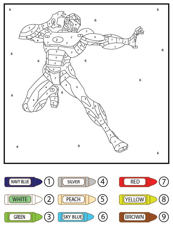 Iron Man Fighting Color By Number