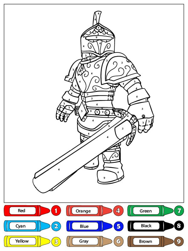 Knight Roblox Color By Number