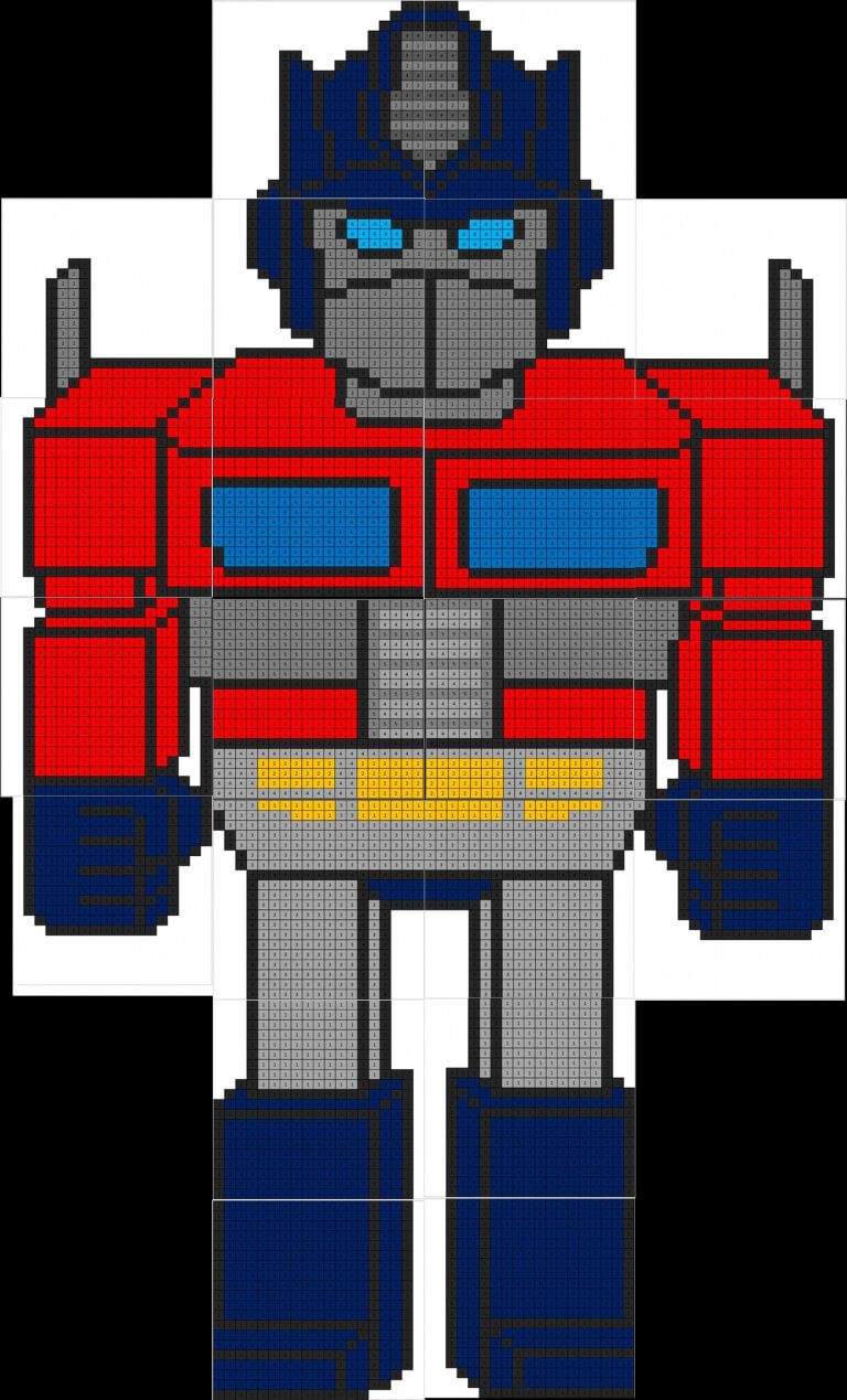 Optimus Prime Standing Color By Number Color By Number