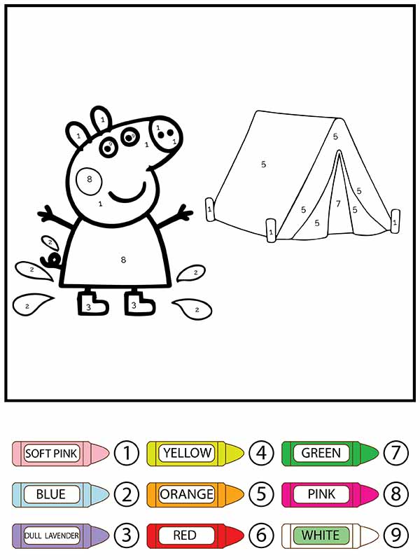 Peppa PIg Camping Color By Number Color By Number