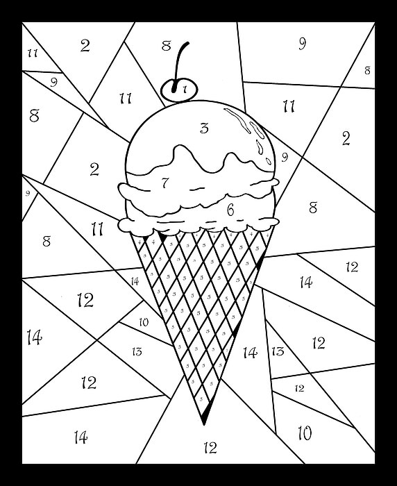 Summer Yum Ice Cream Color By Number