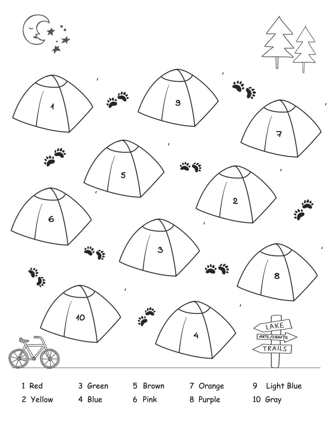 Tents For Camping Color By Number Color By Number