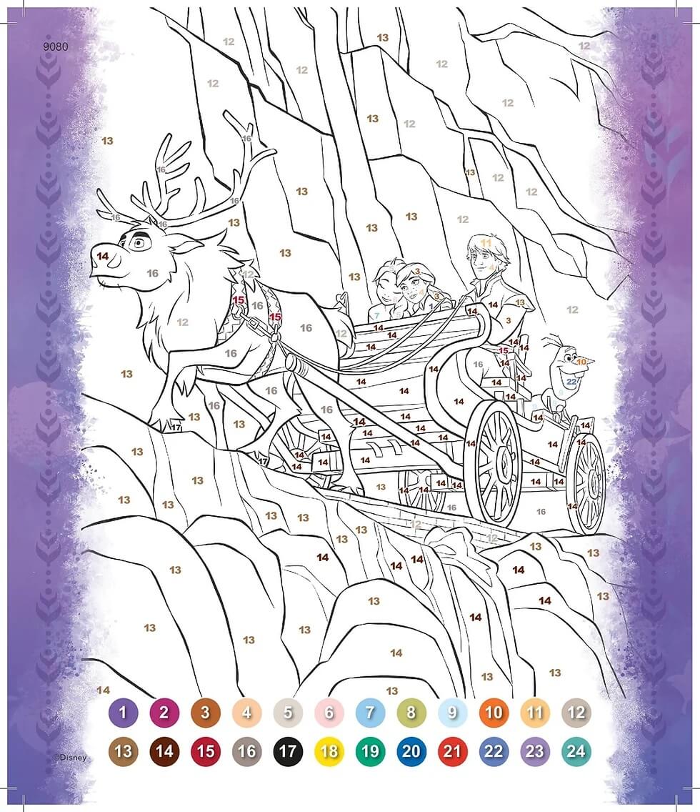 Elsa And Friends Color By Number Color By Number