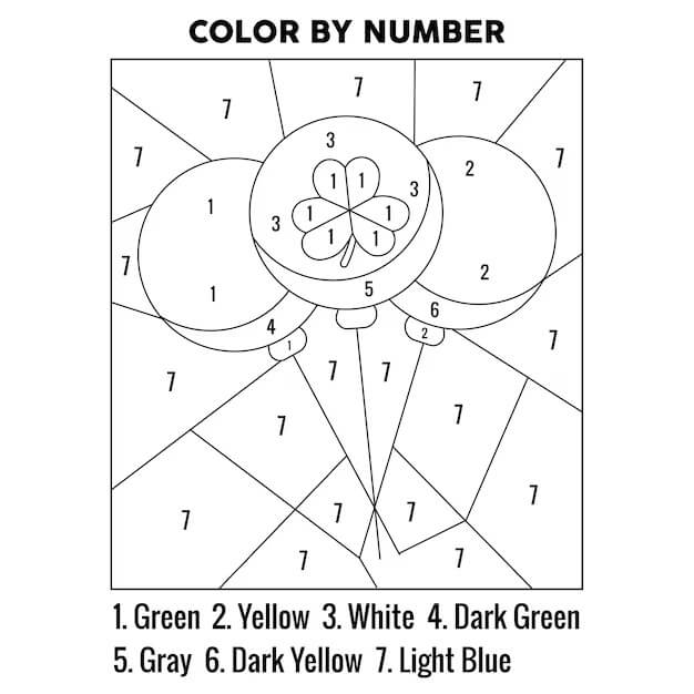 Free St. Patrick's Day Color By Number