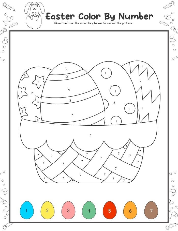 Good Easter Basket Color By Number