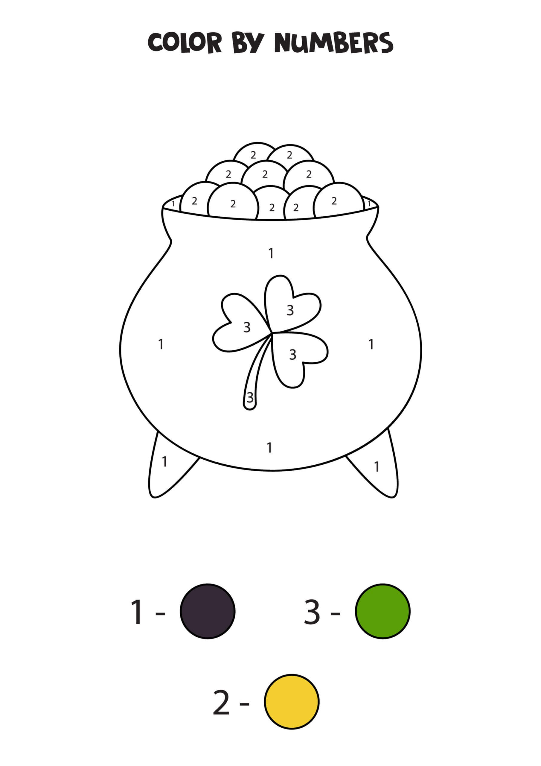 Happy St Patrick's Day Color By Number