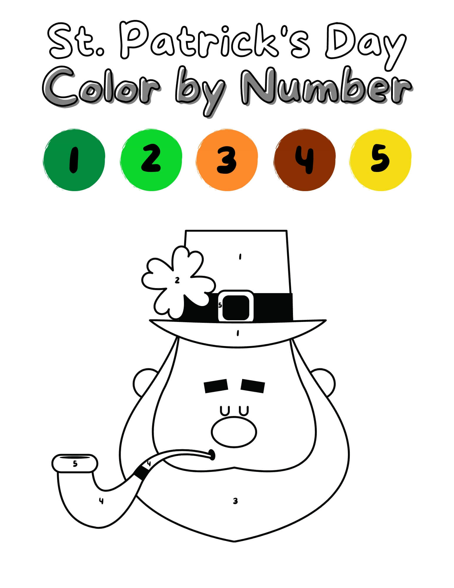 Lovely St Patrick's Day Color By Number - Download, Print Now!
