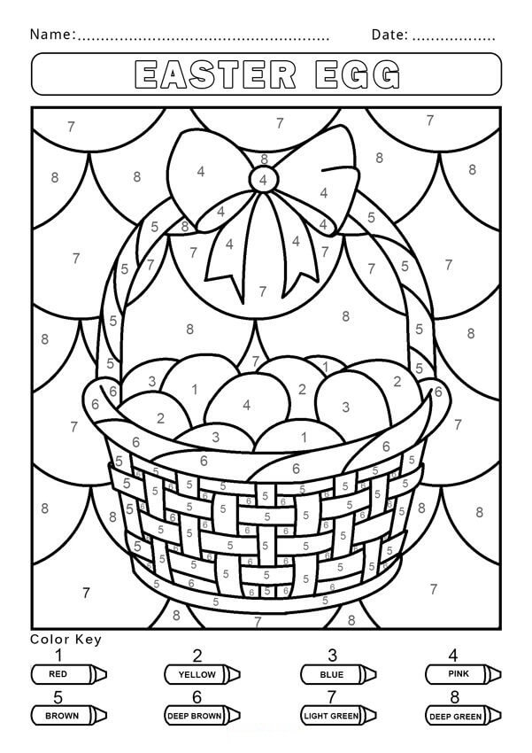 Normal Easter Basket Color By Number