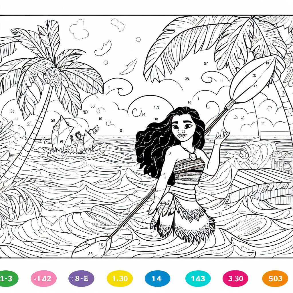 Awesome Moana Color By Number
