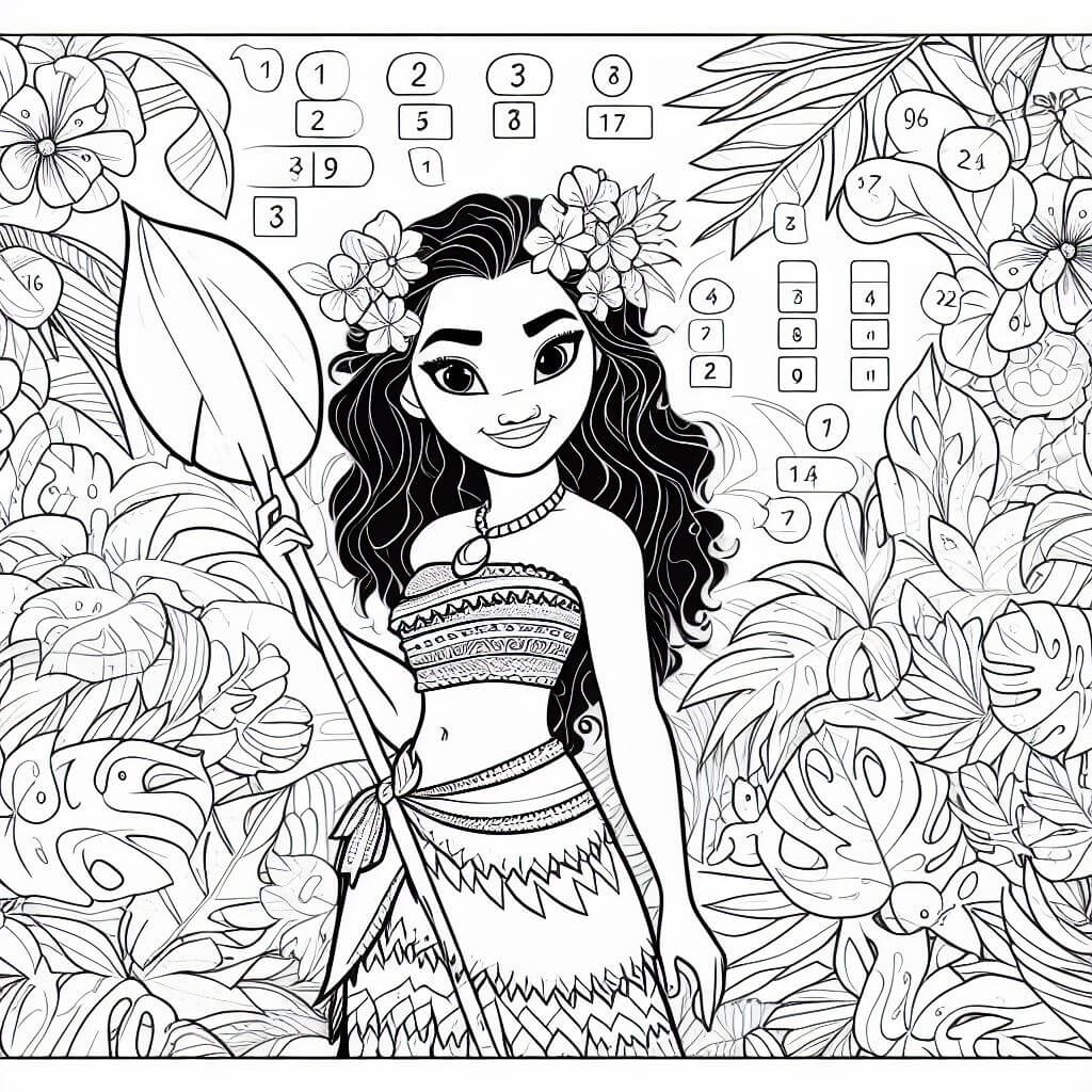 Beautiful Moana Color By Number