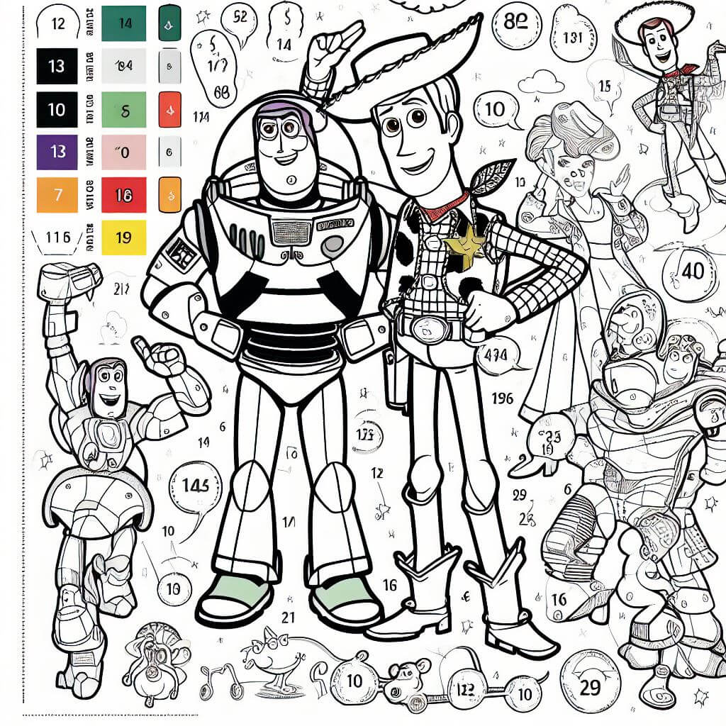 Drawing Characters From Toy Story Color By Number Color By Number