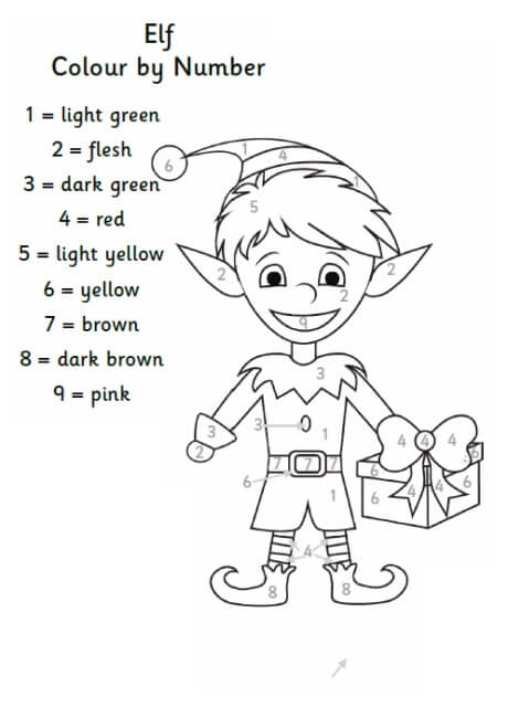 Elf On The Shelf  Color By Number