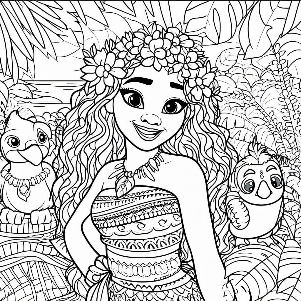 Great Moana Color By Number