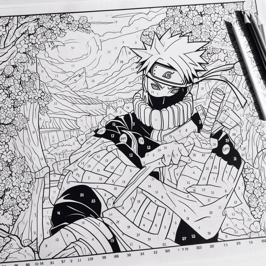 Kakashi From Naruto Color By Number