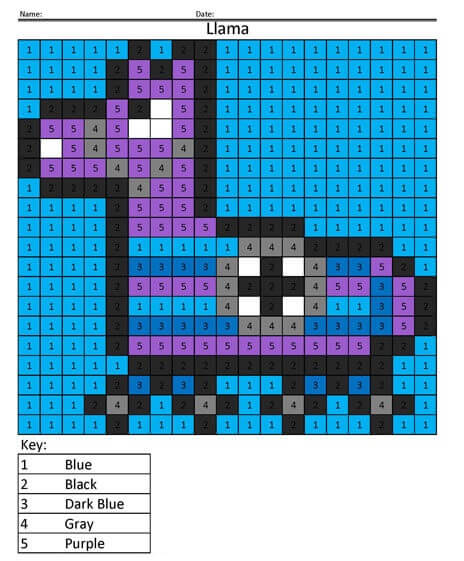 Llama Fortnite Color By Number Color By Number