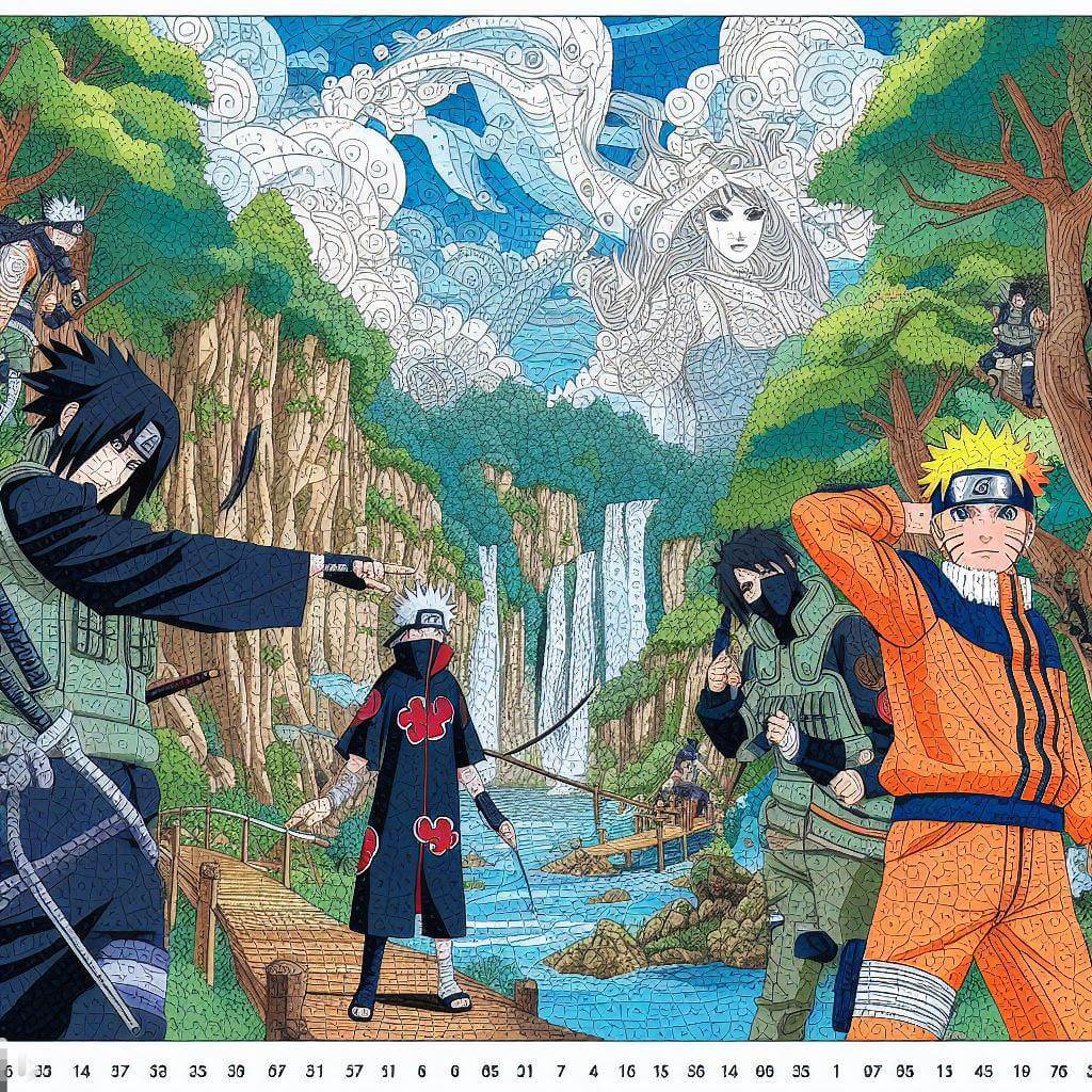 Naruto With Friends Color By Number Color By Number