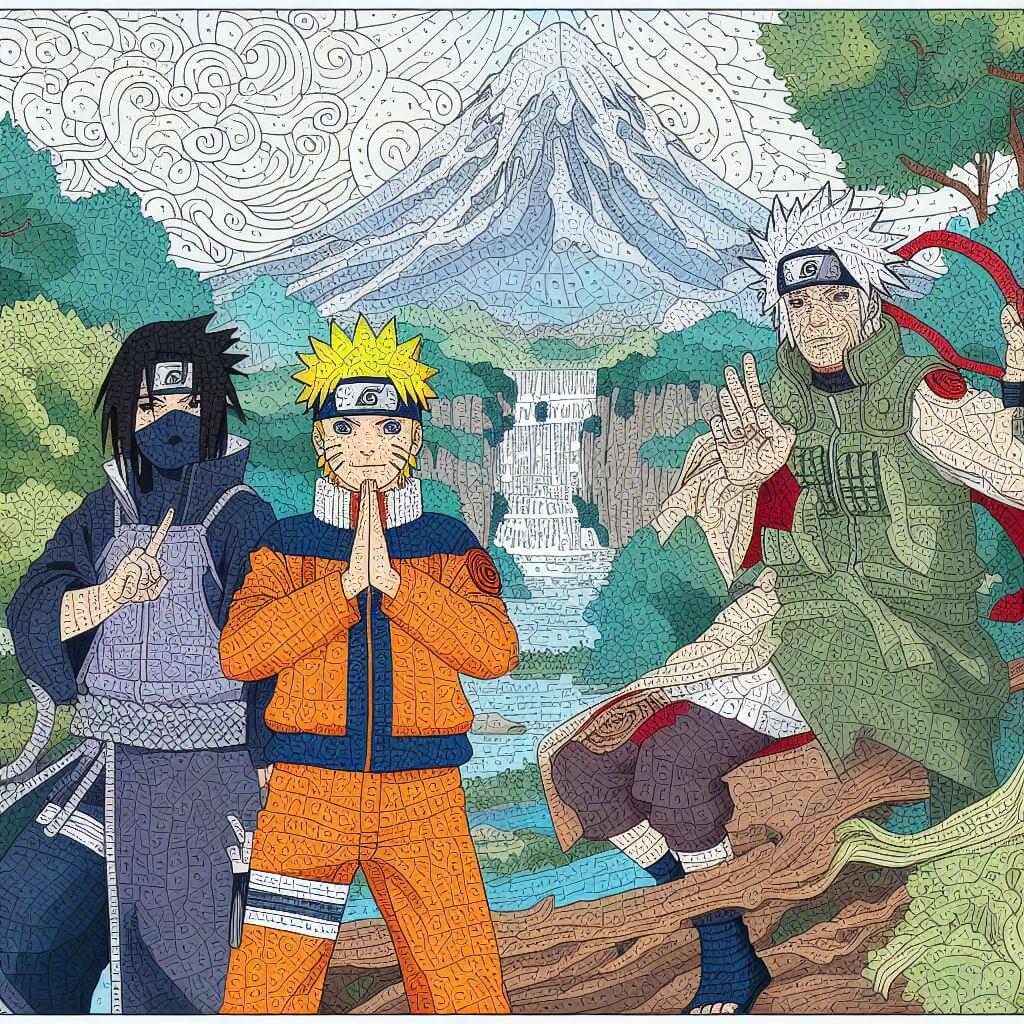 Naruto With Team Color By Number Color By Number