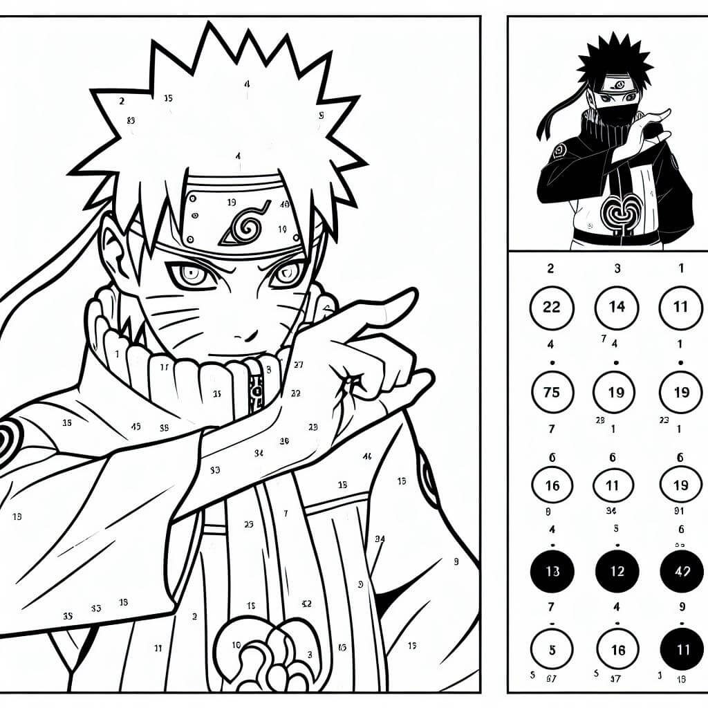 Simple Naruto Color By Number Color By Number