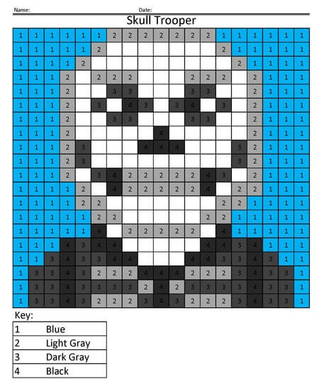 Skull Trooper From Fortnite Color By Number Color By Number