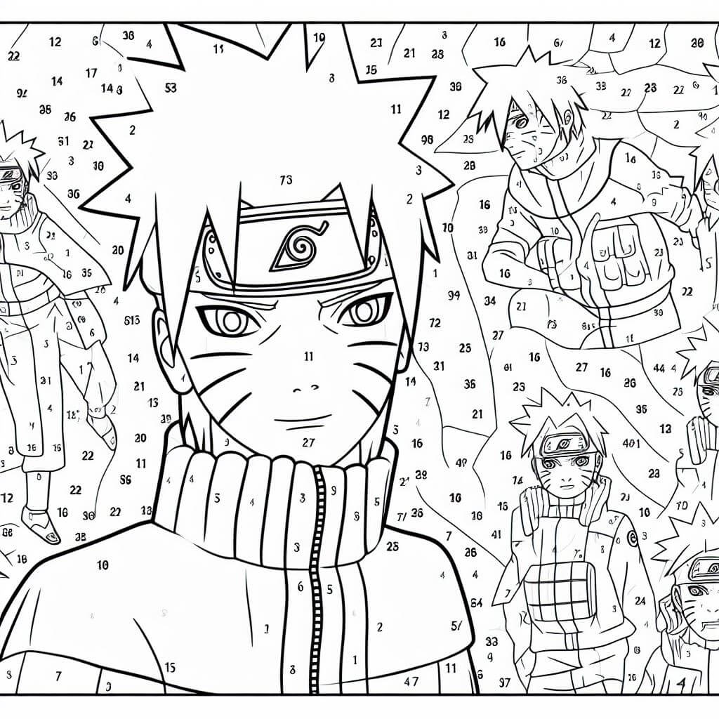 Smiling Naruto Color By Numbe Color By Number