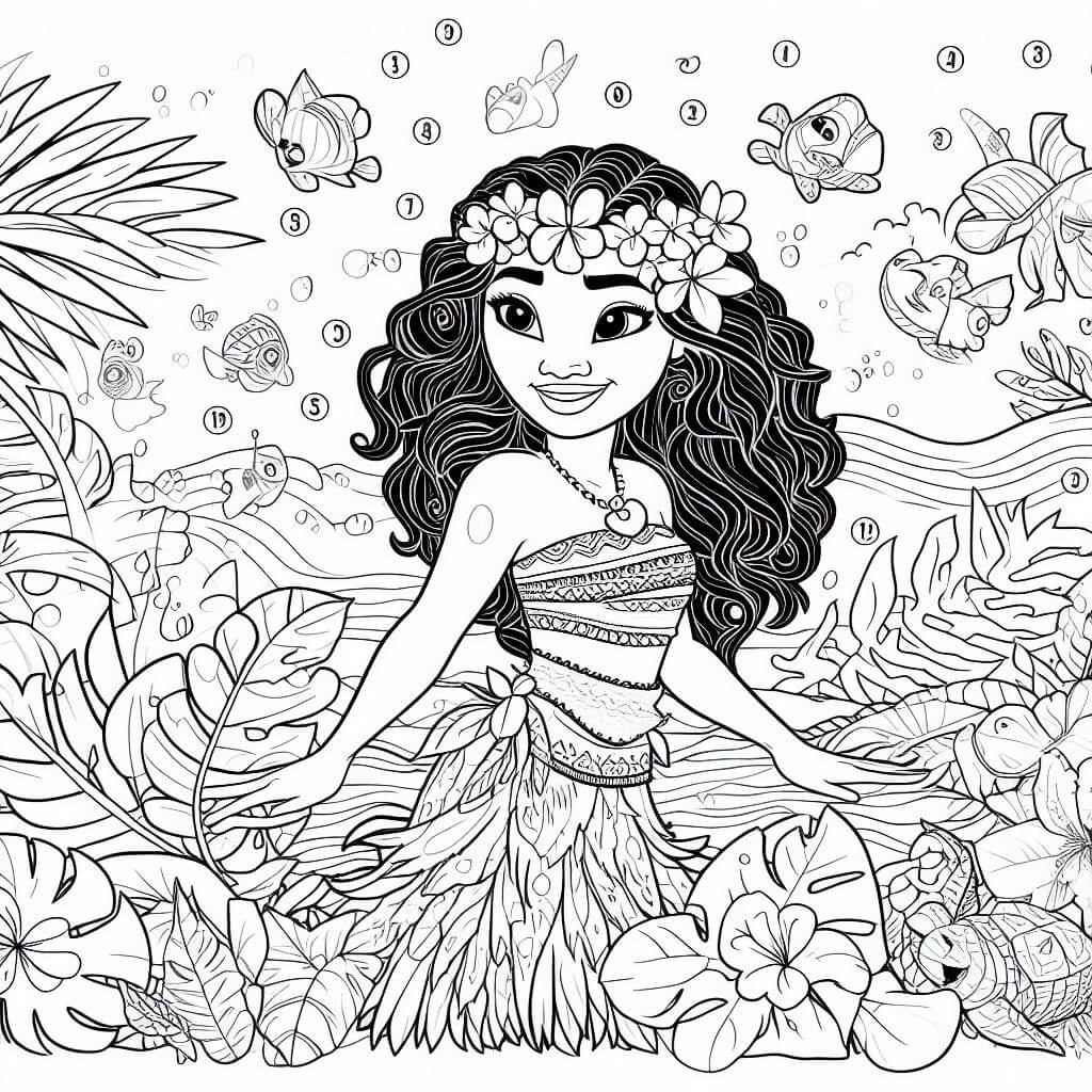 Sweet Moana Color By Number
