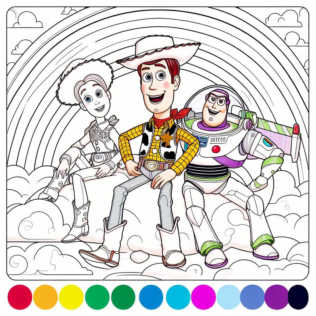 Three Characters From Toy Story Color By Number