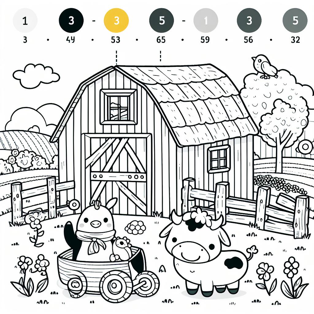 Farm 1st Grade Color By Number
